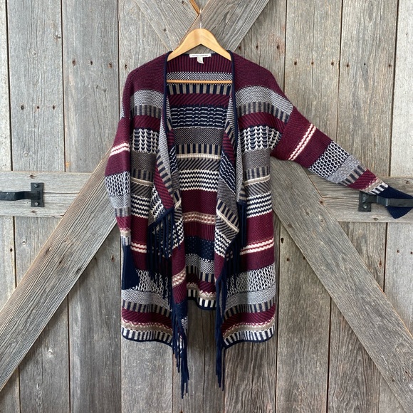 Autumn Cashmere Fringed Waterfall Cardigan - Picture 4 of 5